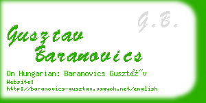 gusztav baranovics business card